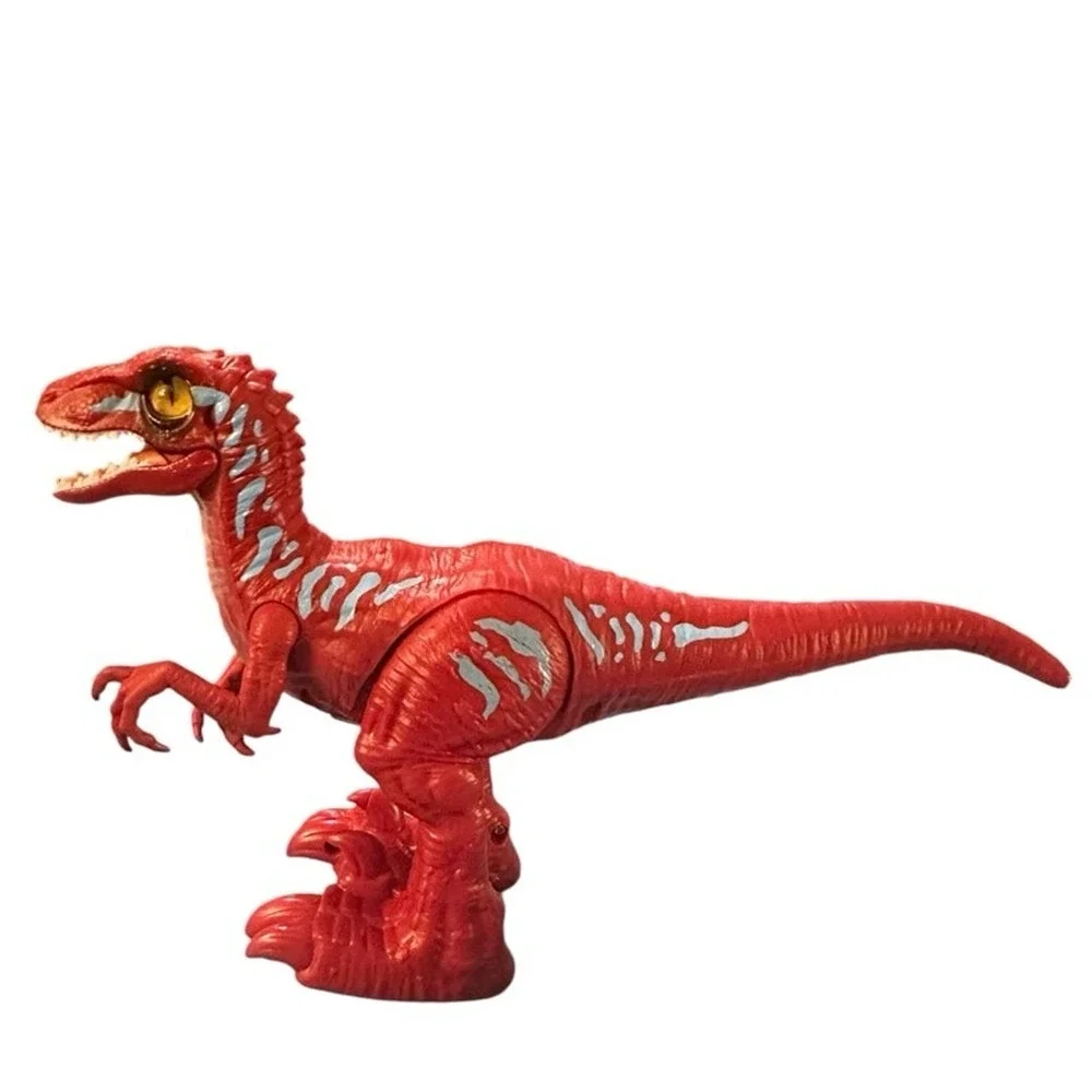 Robo Red Dinosaur Toy Figure Velociraptor Zuru Walking Action Jurassic 11” x 6”